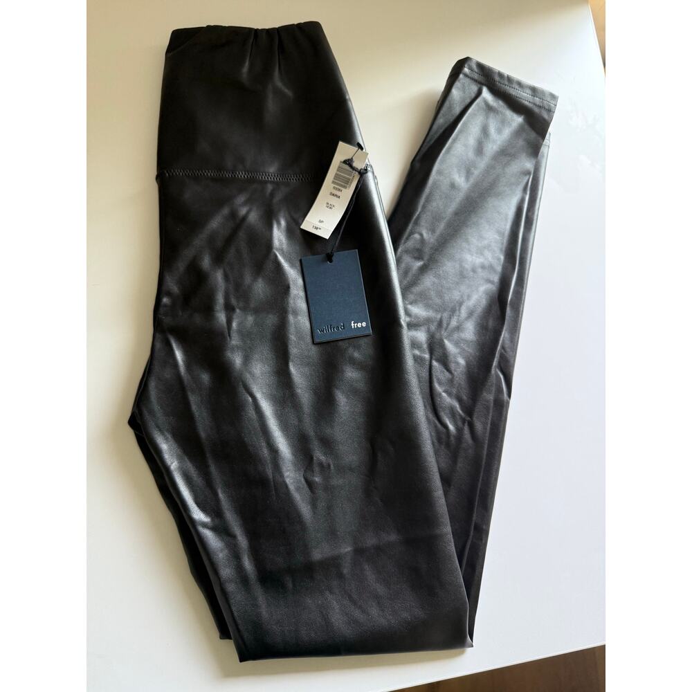 $138 New Aritzia Wilfred Daria Faux Leather Leggings - Small - Black - Picture 4 of 7